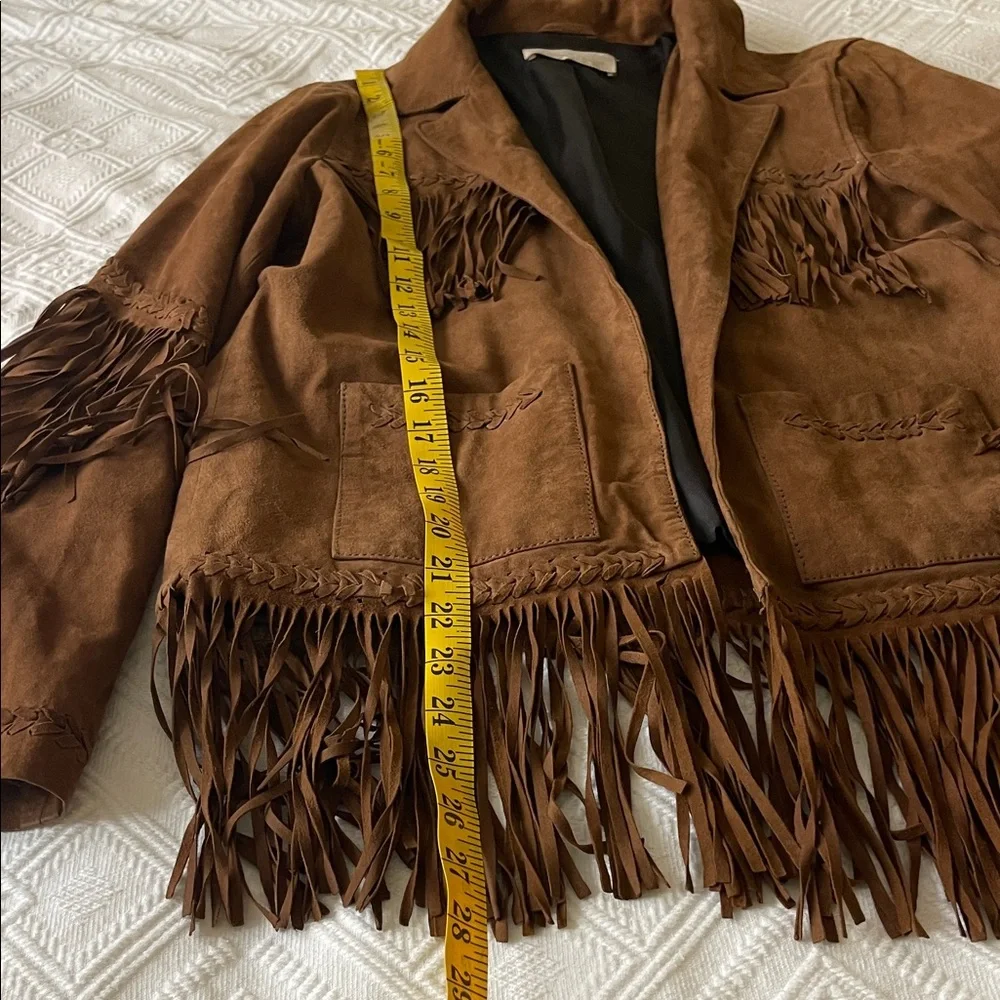 western native Brown Suede Fringe Jacket vintage - Picture 6 of 17
